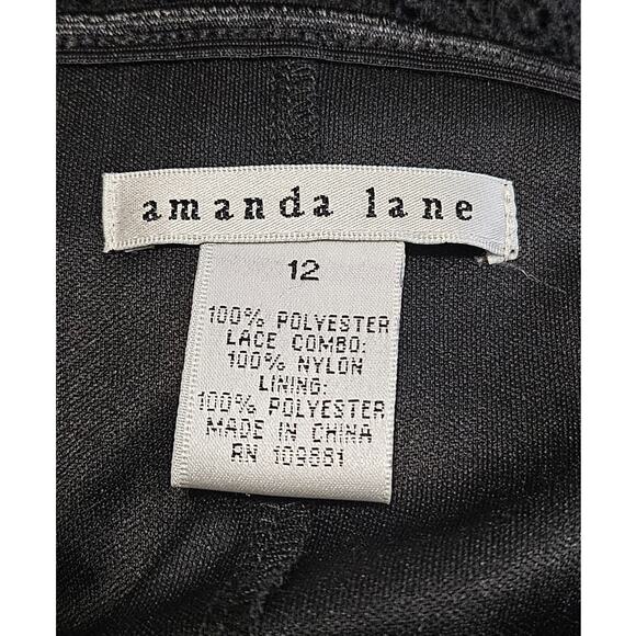 AMANDA LANE BLACK LACE PLEATED DRESS - SIZE 12, ELEGANT & SOPHISTICATED - Picture 7 of 10